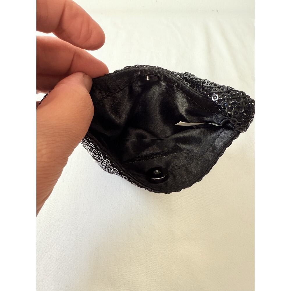 Jessica McClintock Black Sequin Evening Purse /Handbag - Picture 4 of 7